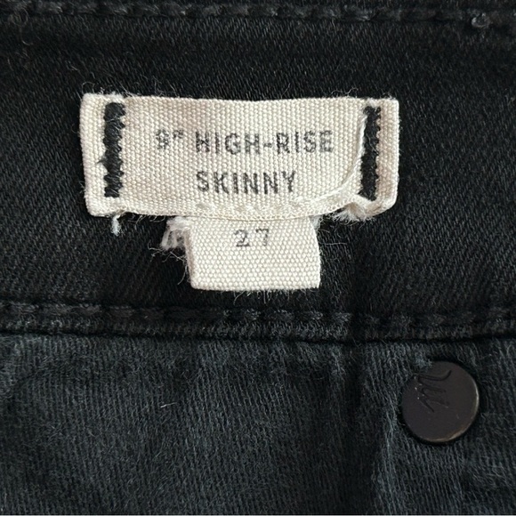 Madewell 9" Mid-Rise Skinny Jeans in ISKO Stay Black size 27 - Picture 7 of 9